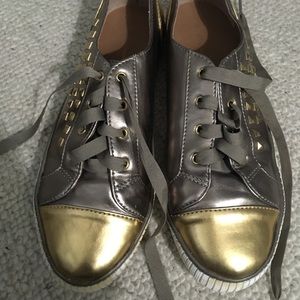 BCBG Gold Sneakers Sz 8